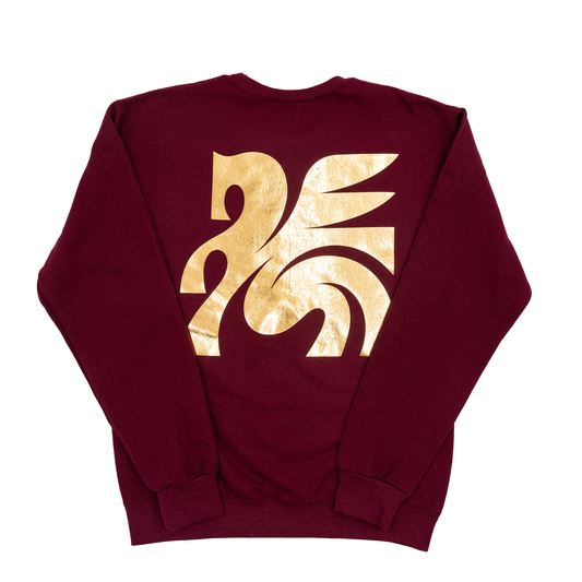 Churchill Maroon Crewneck Metallic Gold