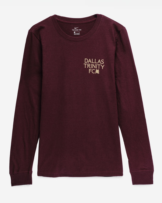 Nike Men's Maroon Long Sleeve Cotton Crew