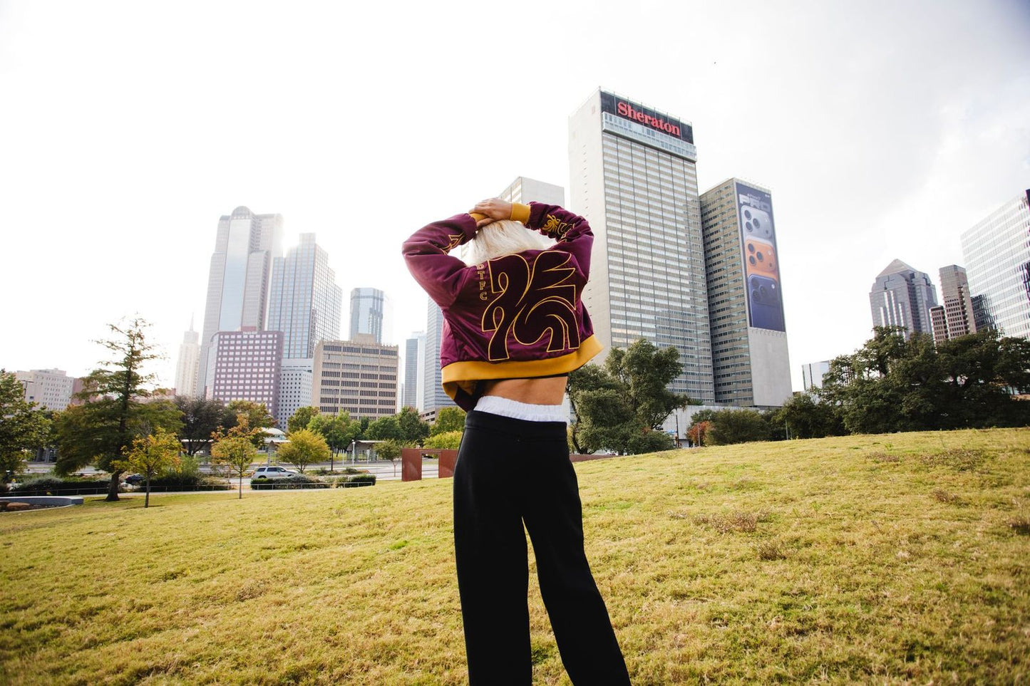 Trinity Flare Cropped Bomber Jacket