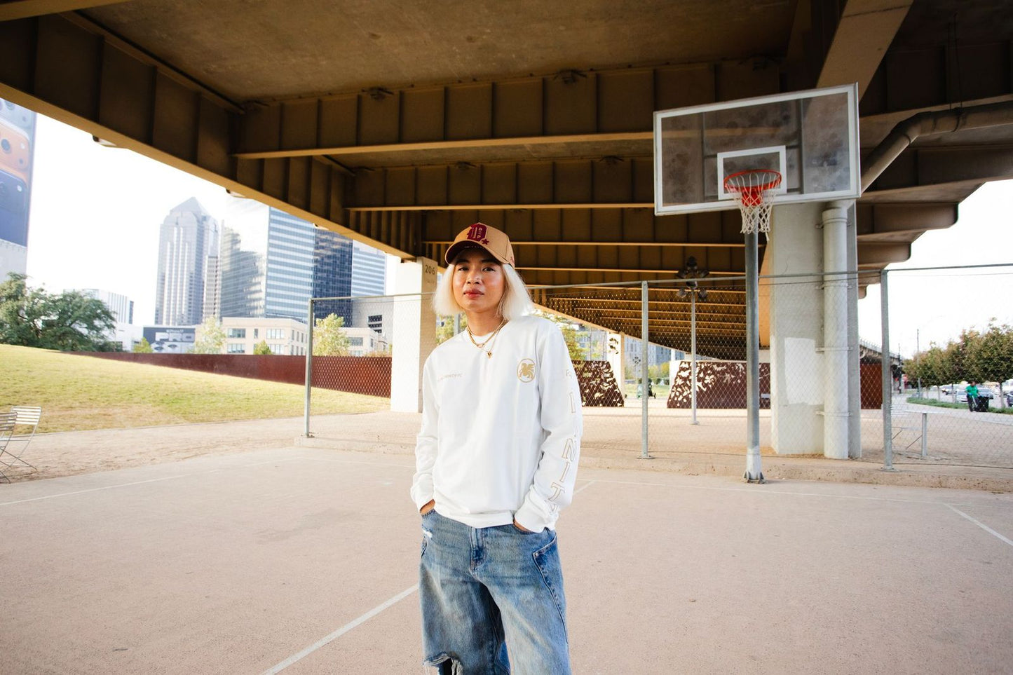 Trinity Flare White LS Tee